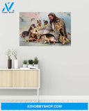 Famille Gift - God surrounded by German Shepherd angels - Poster/Canvas