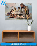 Famille Gift - God surrounded by German Shepherd angels - Poster/Canvas
