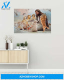 Famille Gift - God surrounded by Golden Retriever angels - Poster/Canvas