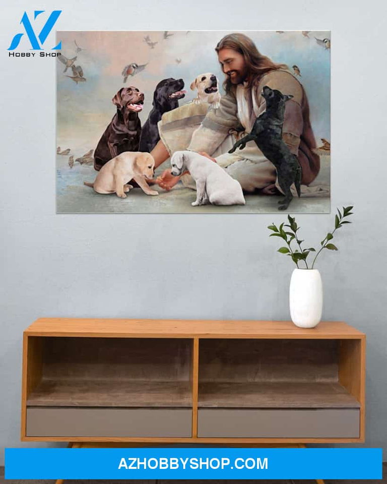 Famille Gift - God surrounded by Labrador angels - Poster/Canvas