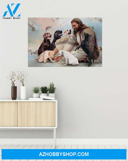 Famille Gift - God surrounded by Labrador angels - Poster/Canvas