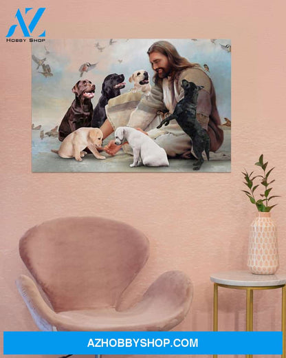 Famille Gift - God surrounded by Labrador angels - Poster/Canvas