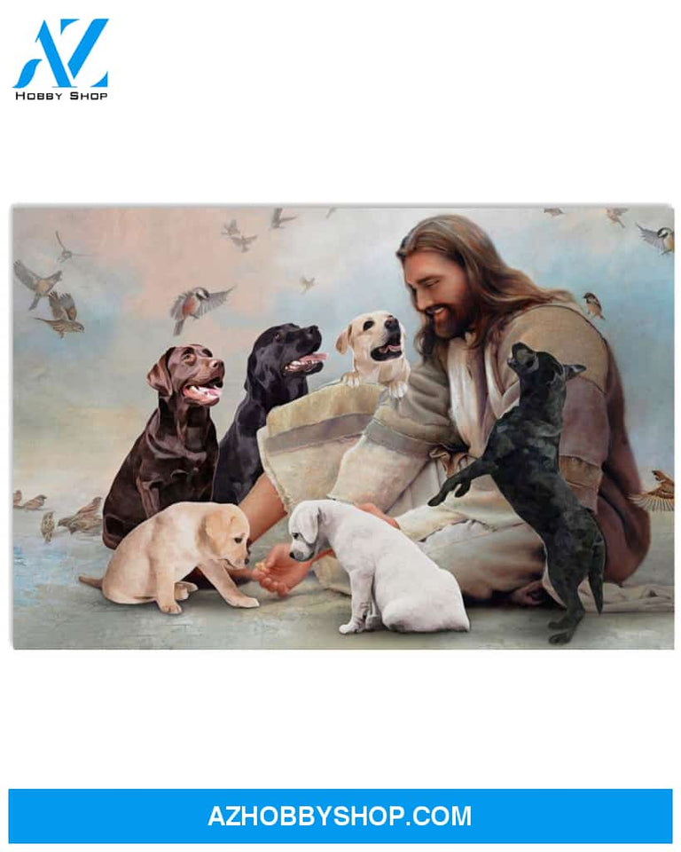 Famille Gift - God surrounded by Labrador angels - Poster/Canvas
