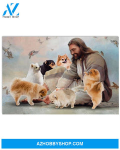 Famille Gift - God surrounded by Pomeranian angels - Poster/Canvas