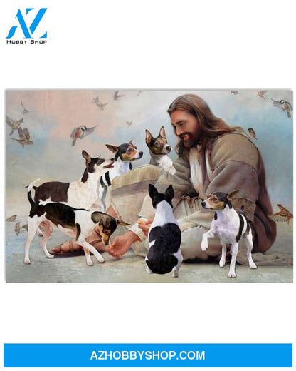 Famille Gift - God surrounded by Rat Terrier angels - Poster/Canvas
