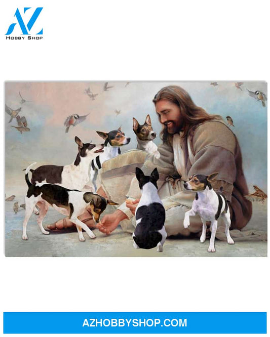 Famille Gift - God surrounded by Rat Terrier angels - Poster/Canvas