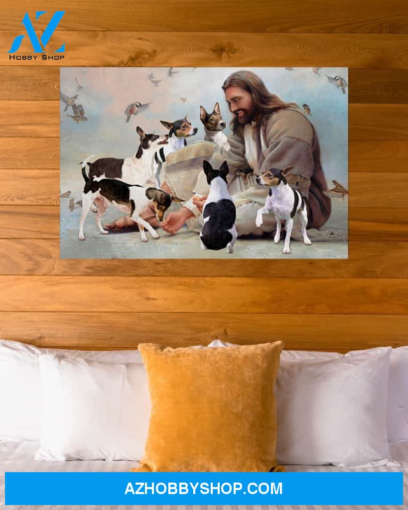 Famille Gift - God surrounded by Rat Terrier angels - Poster/Canvas