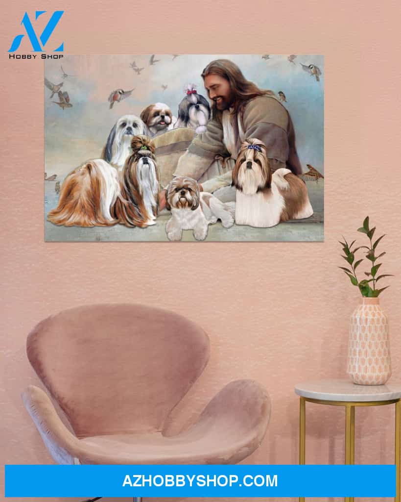 Famille Gift - God surrounded by Shih Tzu angels - Poster/Canvas