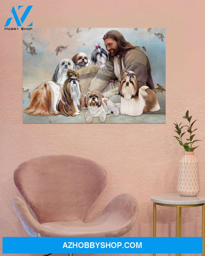Famille Gift - God surrounded by Shih Tzu angels - Poster/Canvas