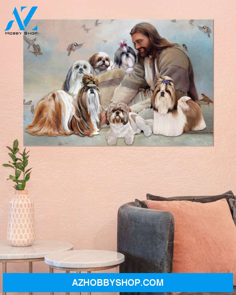 Famille Gift - God surrounded by Shih Tzu angels - Poster/Canvas