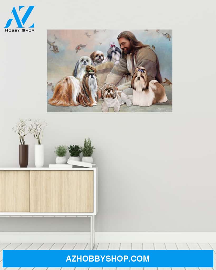 Famille Gift - God surrounded by Shih Tzu angels - Poster/Canvas