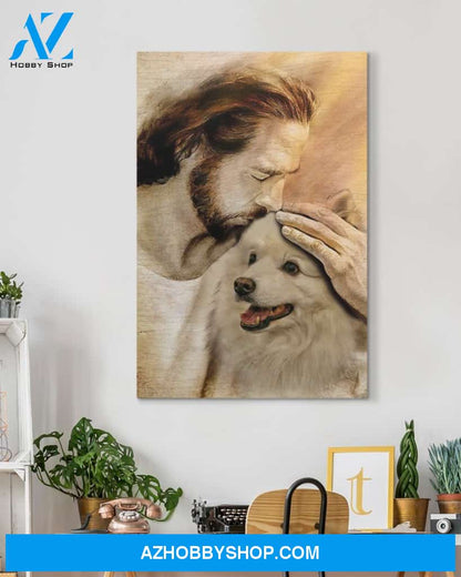 Famille Gift - Jesus with American Eskimo - Poster/Canvas