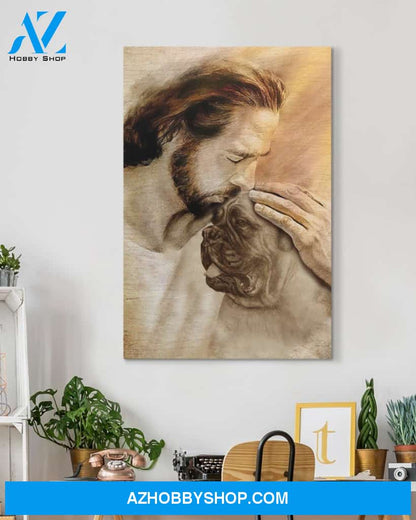 Famille Gift - Jesus with Bullmastiff - Poster/Canvas