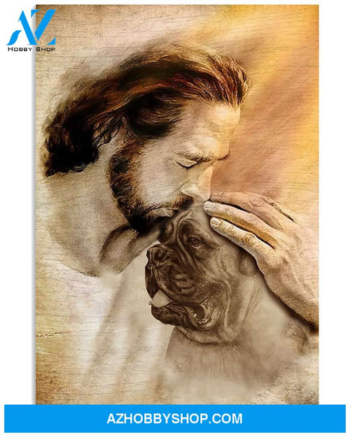 Famille Gift - Jesus with Bullmastiff - Poster/Canvas