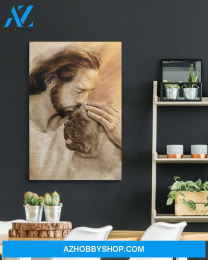 Famille Gift - Jesus with Bullmastiff - Poster/Canvas