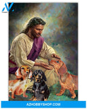Famille Gift - Jesus with Dachshunds - Poster/Canvas