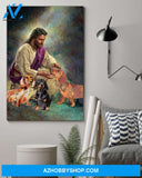 Famille Gift - Jesus with Dachshunds - Poster/Canvas
