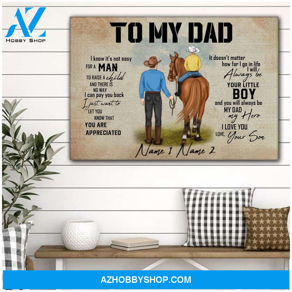 Famille Gift - Personalize Canvas - Special Gift to Horse Dad - Home Decor