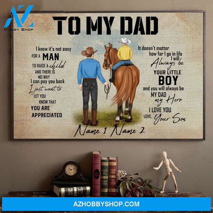 Famille Gift - Personalize Canvas - Special Gift to Horse Dad - Home Decor