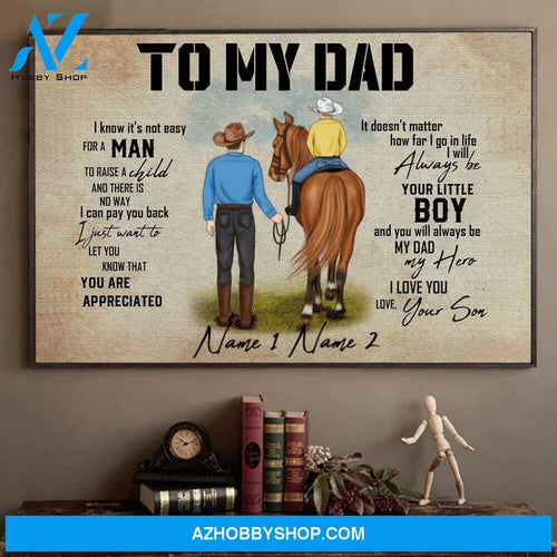 Famille Gift - Personalize Canvas - Special Gift to Horse Dad - Home Decor