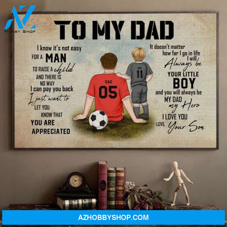 Famille Gift - Personalize Poster/Canvas - Soccer Dad - To My Dad