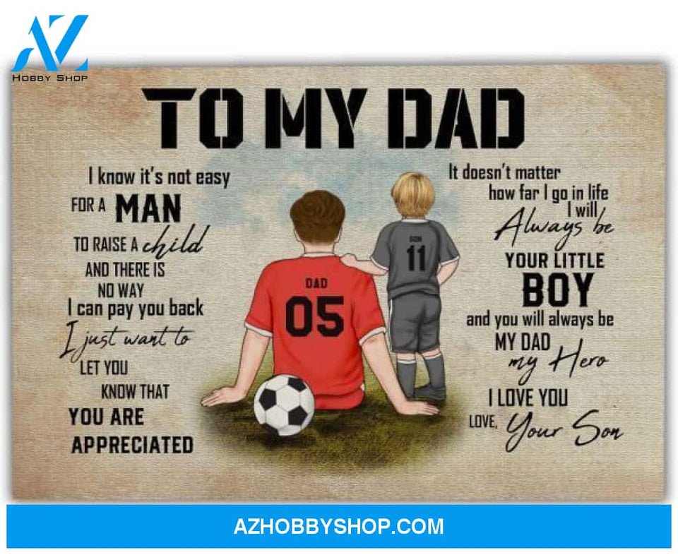 Famille Gift - Personalize Poster/Canvas - Soccer Dad - To My Dad