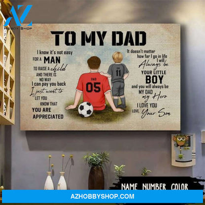 Famille Gift - Personalize Poster/Canvas - Soccer Dad - To My Dad