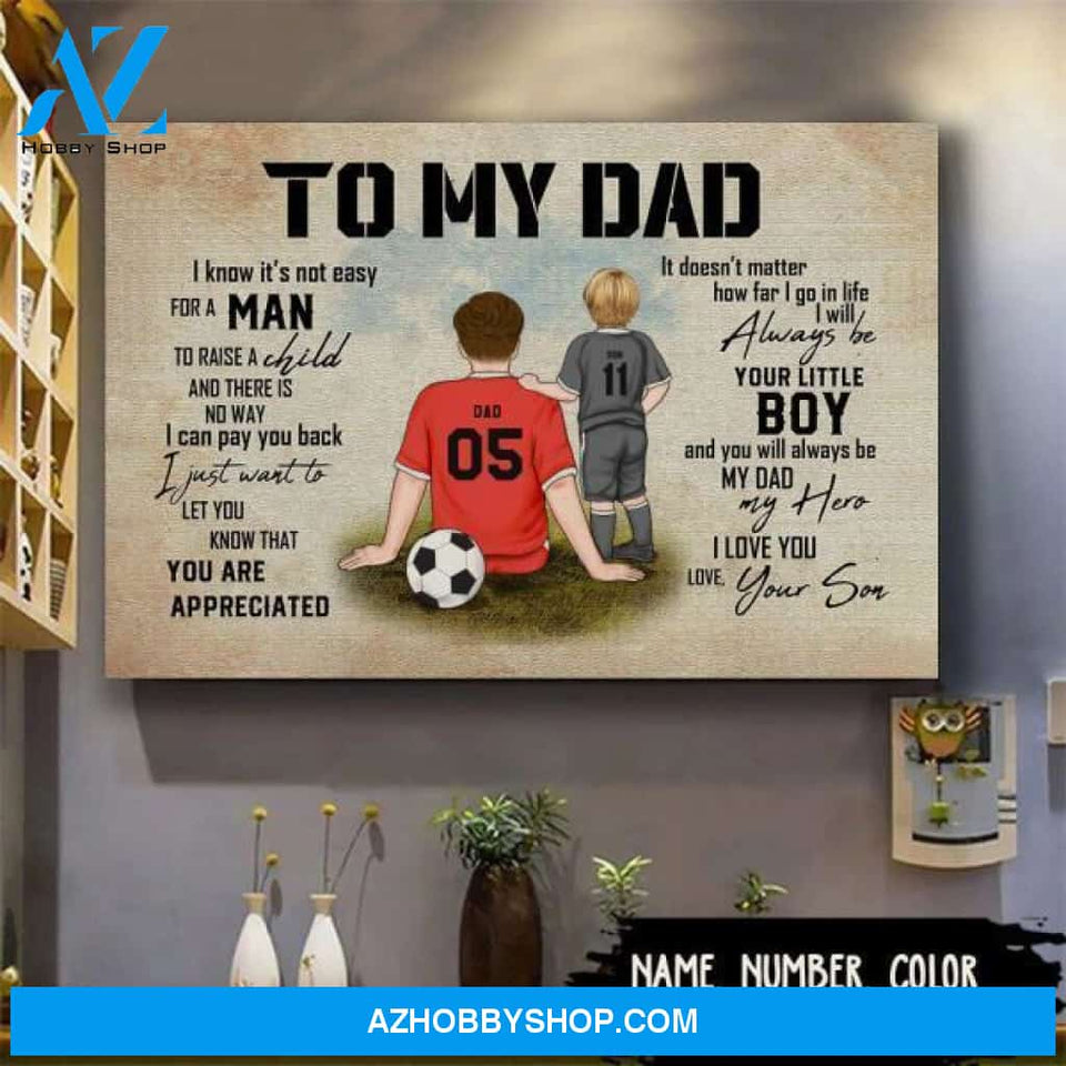 Famille Gift - Personalize Poster/Canvas - Soccer Dad - To My Dad