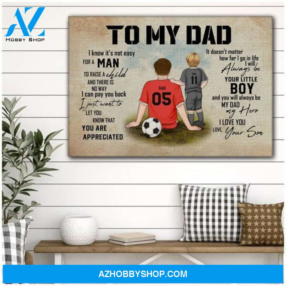 Famille Gift - Personalize Poster/Canvas - Soccer Dad - To My Dad