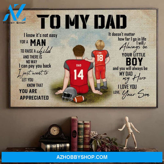 Famille Gift - Personalize Poster/Canvas - Special Gift to Football Dad - To My Dad - Poster/Canvas/Home Decor