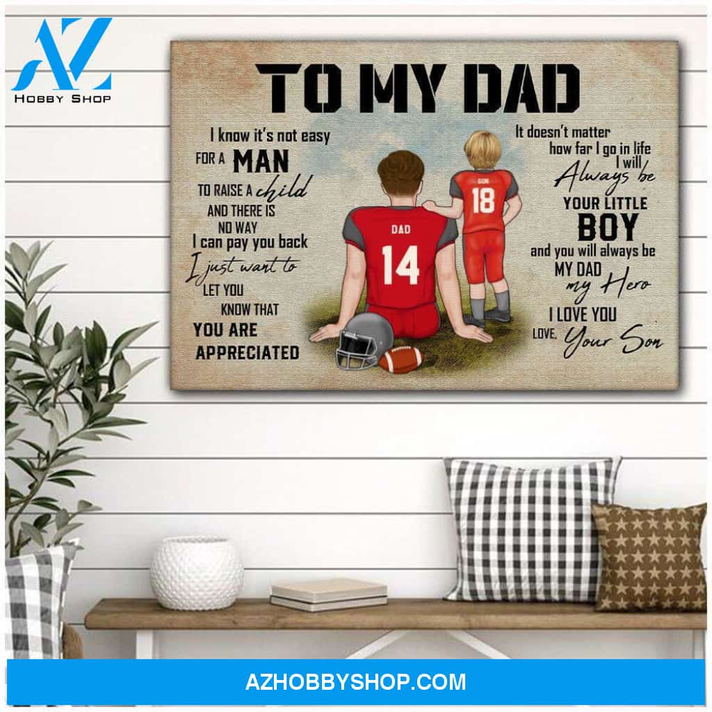 Famille Gift - Personalize Poster/Canvas - Special Gift to Football Dad - To My Dad - Poster/Canvas/Home Decor