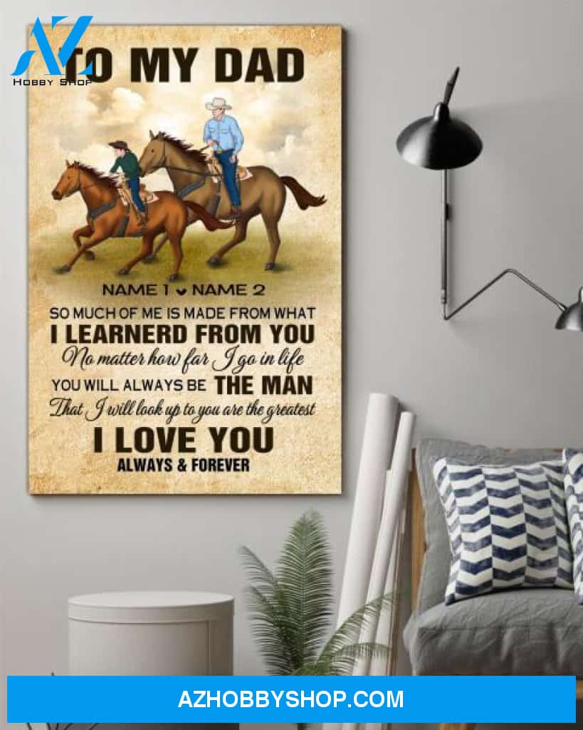 Famille Gift - Personalize Poster/Canvas - Special Gift to Horse Dad - To My Dad - Poster/Canvas/ Home Decor