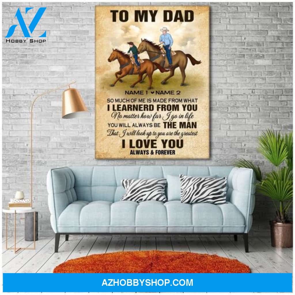 Famille Gift - Personalize Poster/Canvas - Special Gift to Horse Dad - To My Dad - Poster/Canvas/ Home Decor