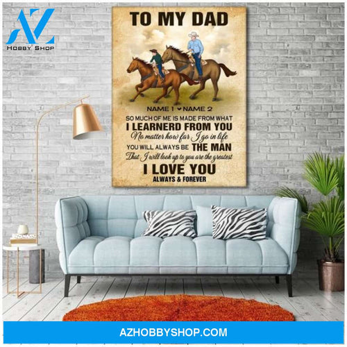 Famille Gift - Personalize Poster/Canvas - Special Gift to Horse Dad - To My Dad - Poster/Canvas/ Home Decor