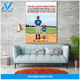 Famille Gift - Personalized Baseball Life Poster/Canvas -Dad/Mom and Son/Daughter.