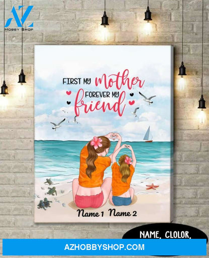 Famille Gift - Personalized Canvas - For Mom And Daugher - Forever My Friends