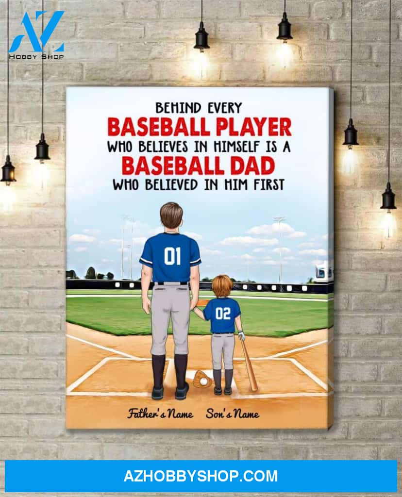 Famille Gift - Personalized Canvas - Gift from Baseball boy to Baseball Mom & Dad - Baseball Canvas