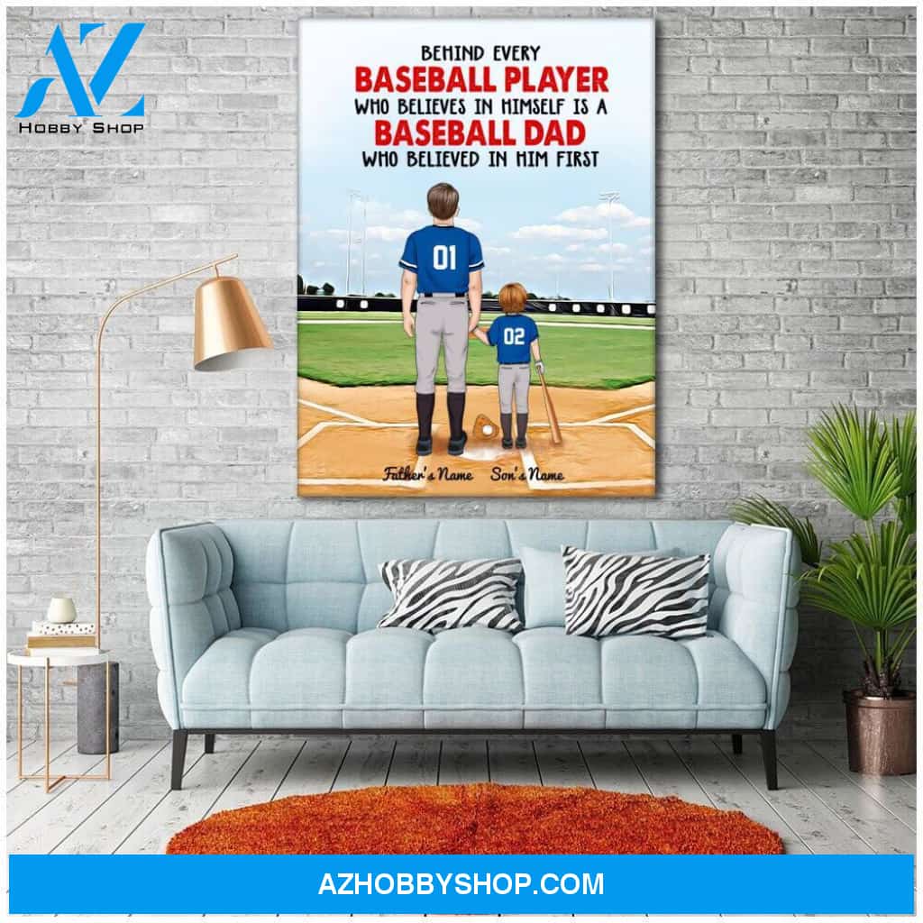 Famille Gift - Personalized Canvas - Gift from Baseball boy to Baseball Mom & Dad - Baseball Canvas