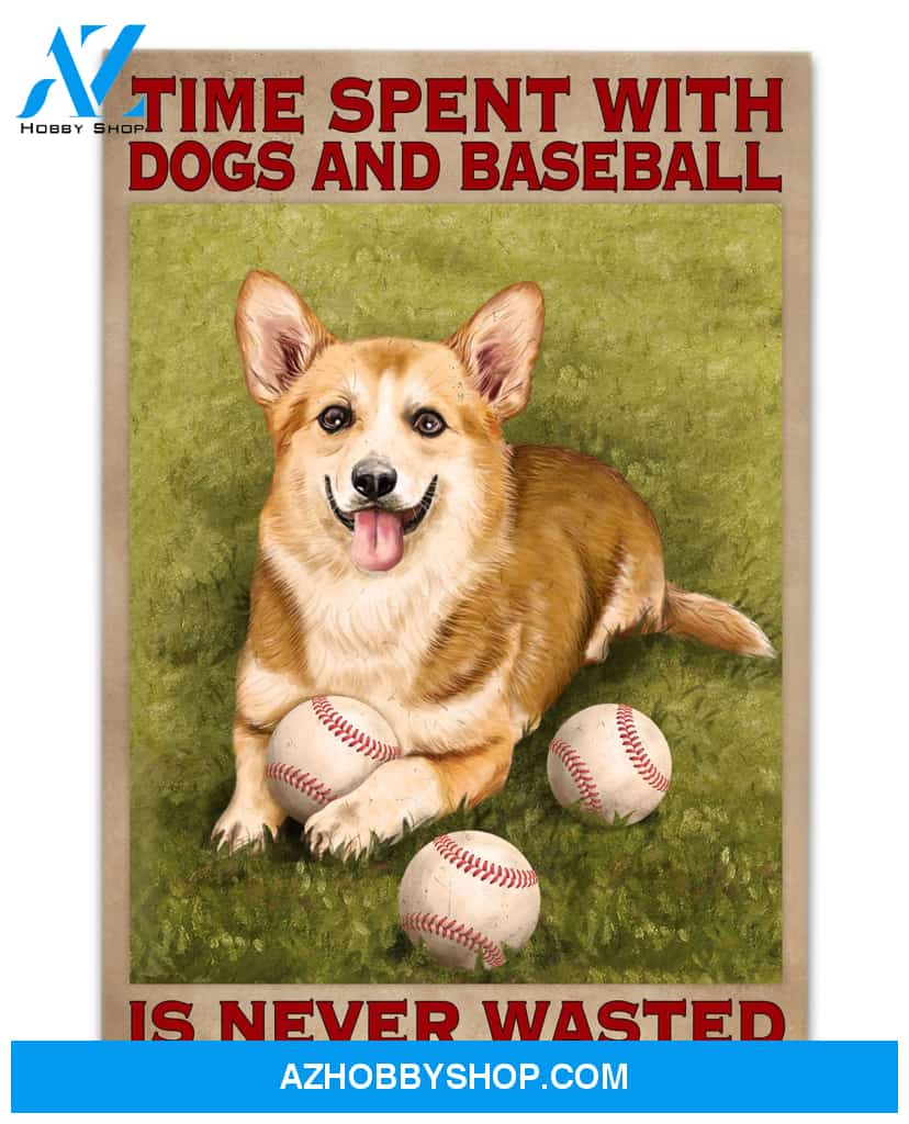 Famille Gift - Poster/Canvas - Baseball and Corgi