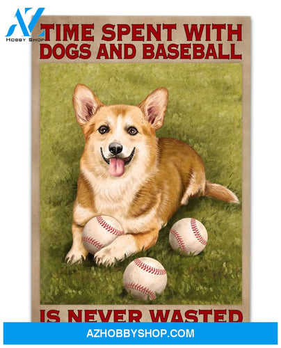 Famille Gift - Poster/Canvas - Baseball and Corgi