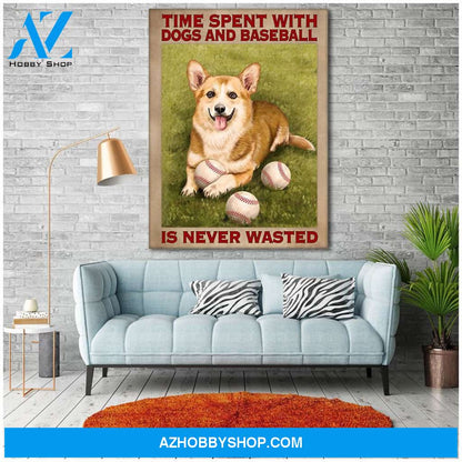 Famille Gift - Poster/Canvas - Baseball and Corgi