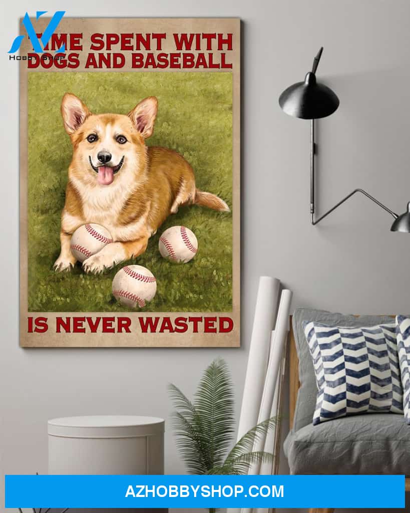 Famille Gift - Poster/Canvas - Baseball and Corgi