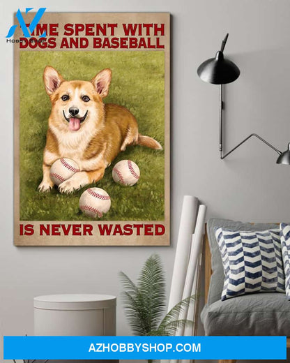 Famille Gift - Poster/Canvas - Baseball and Corgi