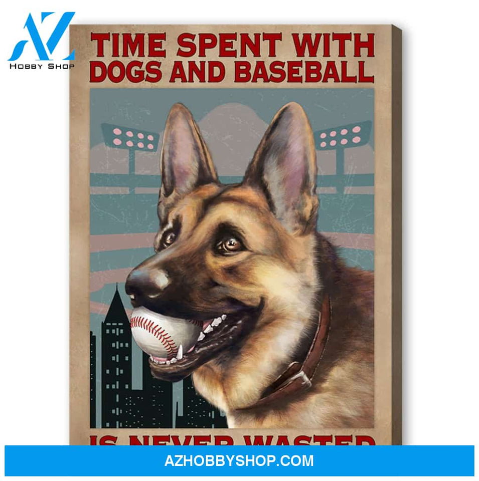 Famille Gift - Poster/Canvas - Baseball and German Shepherd