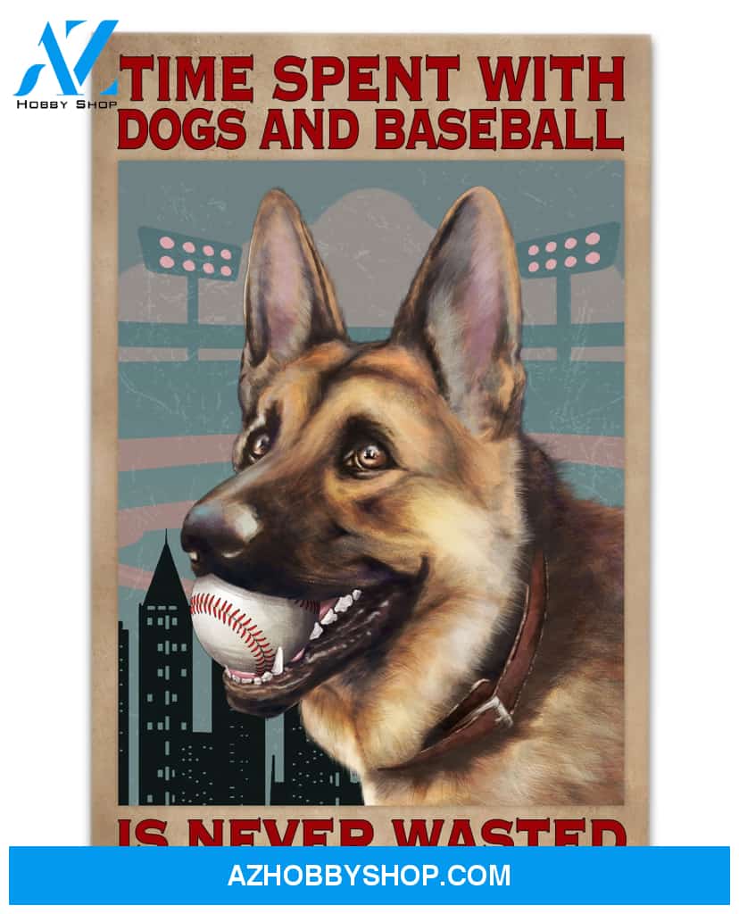 Famille Gift - Poster/Canvas - Baseball and German Shepherd