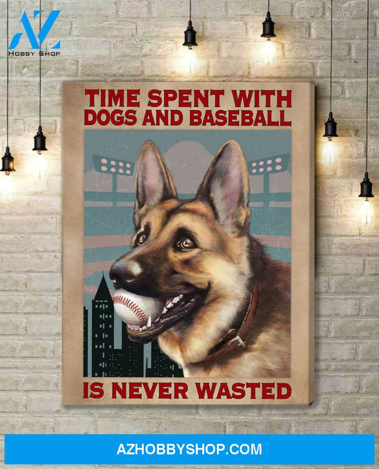 Famille Gift - Poster/Canvas - Baseball and German Shepherd
