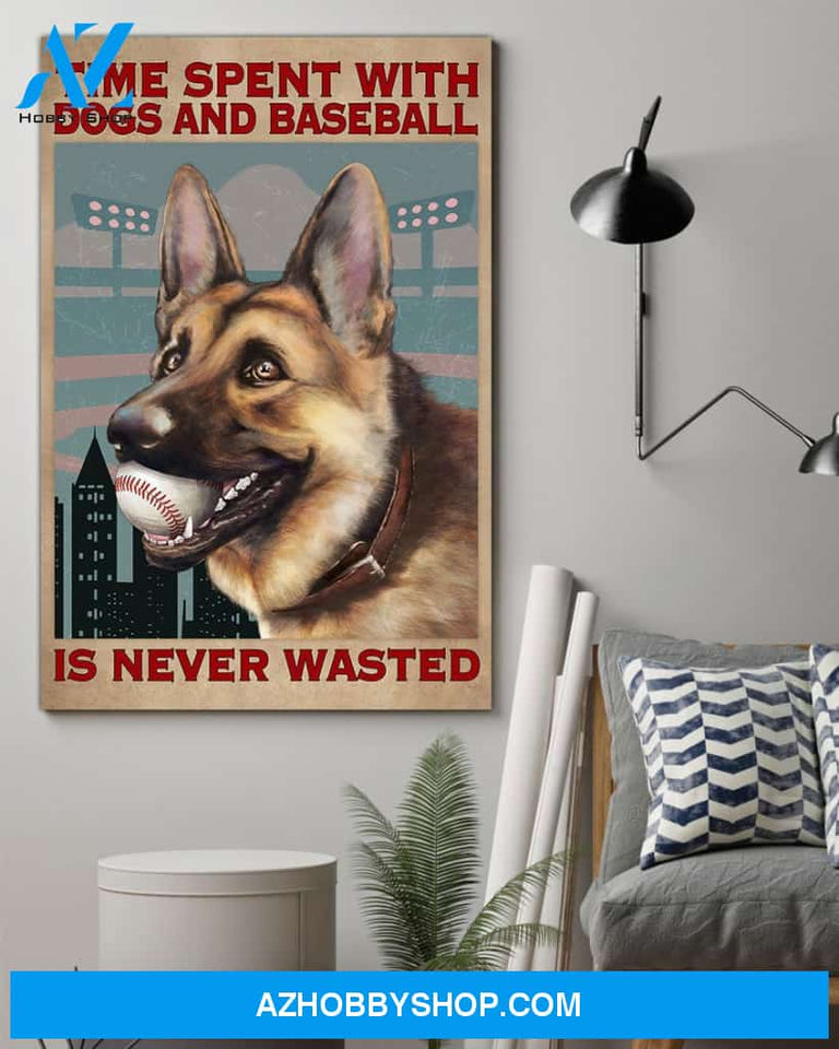 Famille Gift - Poster/Canvas - Baseball and German Shepherd