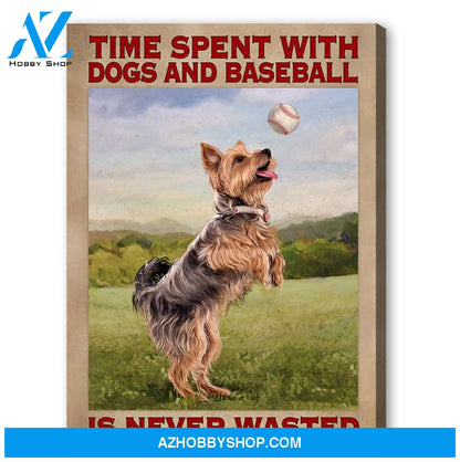 Famille Gift - Poster/Canvas - Baseball and Yorshire Terrier