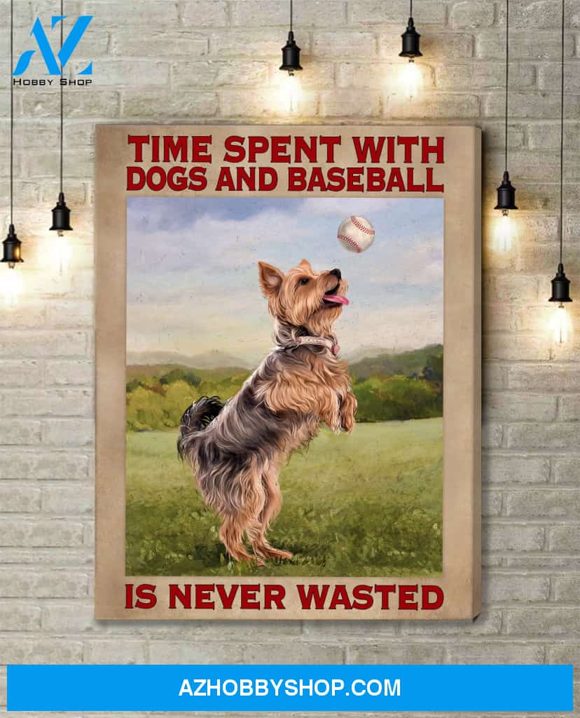 Famille Gift - Poster/Canvas - Baseball and Yorshire Terrier