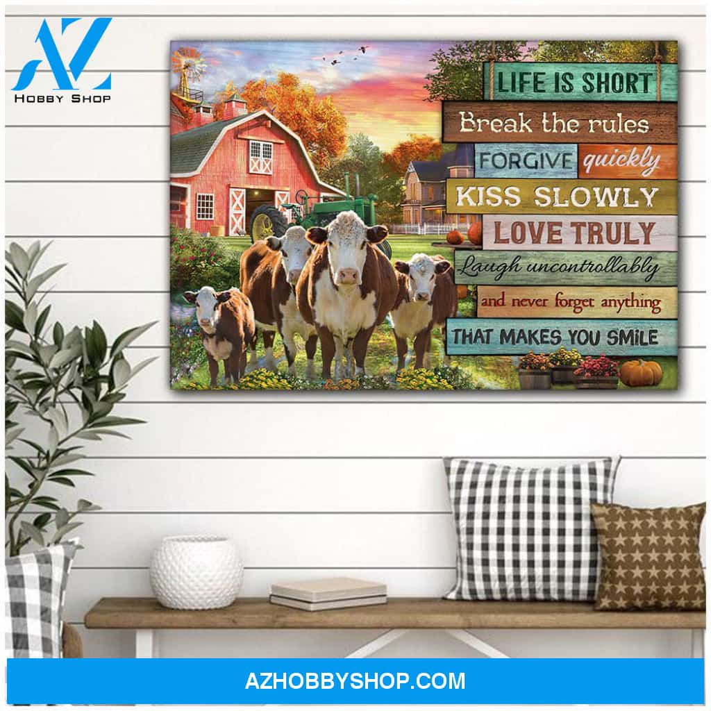 Famille Gift - Poster/Canvas - Cows and Barn